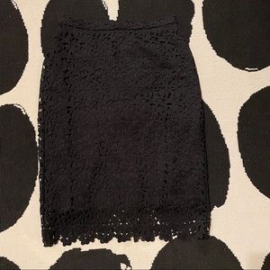 EUC J.Crew Collection lace skirt black size 10